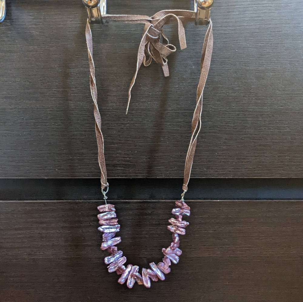 Purple pearl necklace